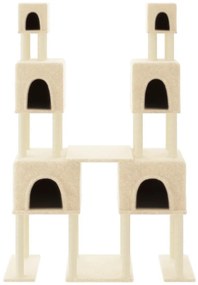 Árvore para gatos c/ postes arranhadores sisal 199 cm cor creme