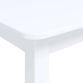 Mesa de jantar 114x71x75cm madeira de seringueira maciça branco
