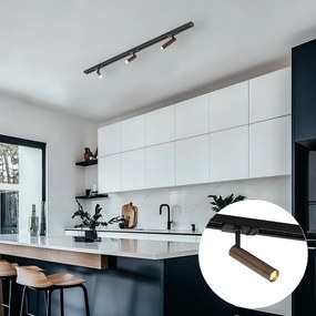 Foco moderno em bronze escuro para sistema de calhas monofásico - Iconic Ivy