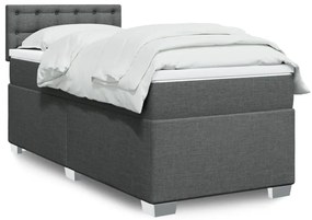 vidaXL Cama com molas/colchão 80x200 cm tecido cinzento-escuro