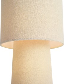 Candeeiro de pé Japandi bege tecido teddy 2-luzes - Trompet