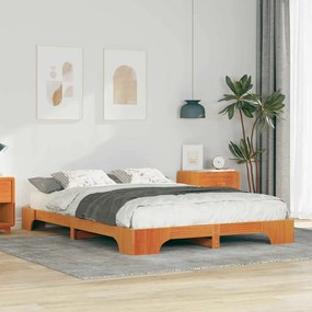 Estrutura de cama de chão Castanho 140 x 220 cm