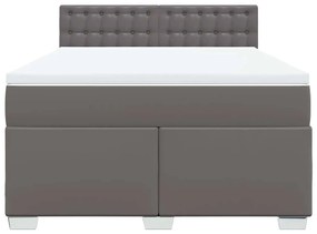 Cama com Molas/Colchão e Luzes Led - 160x200 cm - Couro Artificial Cin