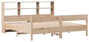 Cama com estante sem colchão 200x200 cm pinho maciço