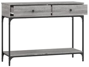Mesa consola 100x34,5x75cm derivados de madeira cinzento sonoma