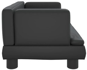 Sofá infantil 60x40x30 cm couro artificial preto
