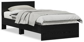 Estrutura de Cama Carvalho Preto 90x190 cm Madeira Engenharia