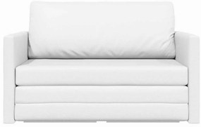 Sofá Cama de Chão 2-em-1 Branco 124x71x78 cm Couro Sintético