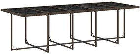 15 pcs conjunto jantar p/ jardim c/ almofadões vime PE castanho