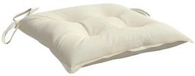 Almofadões de cadeira 2 pcs 50x50x7cm tecido oxford branco nata