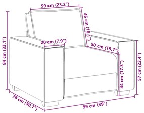 Cadeira de Sofá de Couro Sintético Preta vidaXL - 59 cm