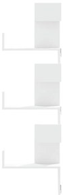 Estante de parede p/ canto 45x45x147 cm deriv. madeira branco