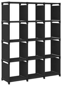 Unidade de prateleiras 12 cubos 103x30x141 cm tecido preto