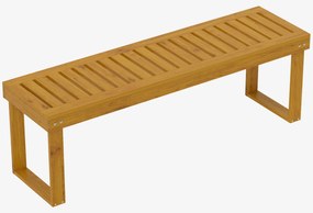 Outsunny Banco de Jardim Banco em Madeira de Pinho 2 Lugares Banquinho de Jardim Assento em Ripas 132x34x43 cm Madeira Natural | Aosom Portugal