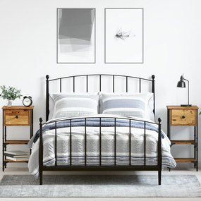 vidaXL Criados-Mudos 2 pcs Madeira Antiga 34x36x70 cm Madeira Engenharia