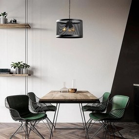 Candeeiro Suspenso Endustriyel – Preto – 40 x 40 cm