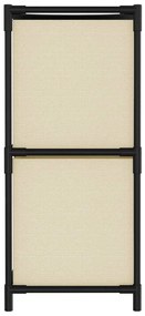 Armário de arrumação com 4 cestos tecido 63x30x71 cm aço creme