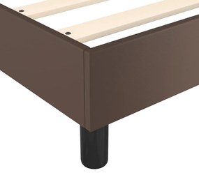 Estrutura de cama 90x190 cm couro artificial castanho