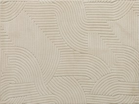 HOMCOM Tapete Sala de Estar 160x230 cm Tapete Pelo Curto Estilo Moderno Base Antiderrapante Tecida à Máquina Creme | Aosom Portugal