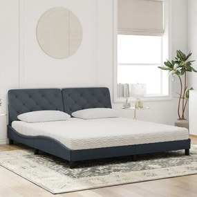 Cama com colchão 180x200 cm veludo cinzento-escuro
