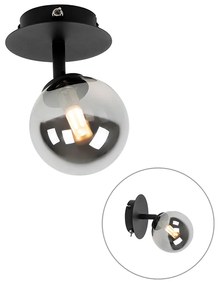 Projetores rústico preto ajustável com vidro fumê - Athens
