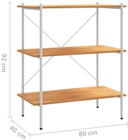 Unidade com 3 prateleiras 80x40x92 cm branco/cor de carvalho