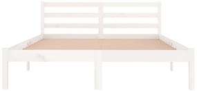 Estrutura de cama 140x200 cm pinho maciço branco