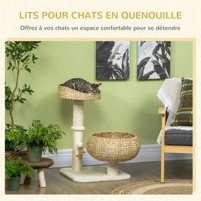Arranhadores para gatos com arranhador de 2 níveis, altura de 72 cm, poste de sisal com nicho e plataforma, 1 bola suspensa
