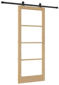 Porta Deslizante vidaXL com Conjunto de Hardware 'ORKDAL'Madeira Maciç