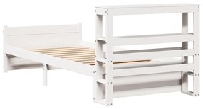 Estrutura cama c/ cabeceira 75x190 cm pinho maciço
