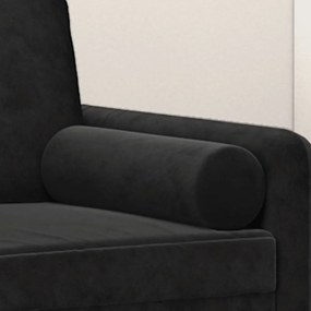 Almofadas decorativas 2 pcs Ø15x50 cm veludo preto