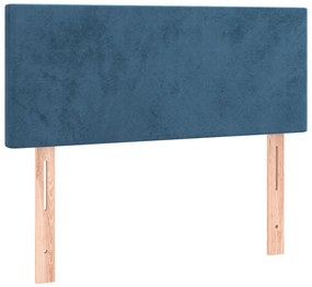 Cabeceira de cama c/ luzes LED veludo 90x5x78/88 cm azul-escuro