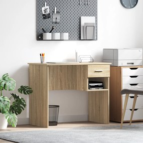 vidaXL Secretária com Armazenamento Carvalho de Sonoma 90x49.5x75 cm Madeira engenheirada