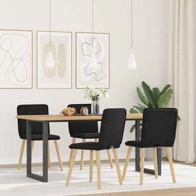 vidaXL Cadeiras de jantar 4 pcs tecido preto