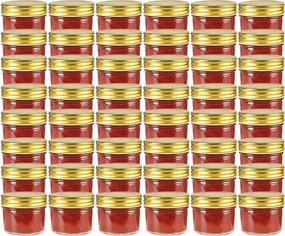 vidaXL Frascos de vidro com tampas douradas 48 pcs 110 ml