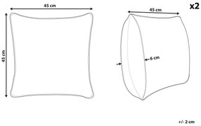 Conjunto de 2 almofadas decorativas creme com flores 45 x 45 cm ARBOR Beliani