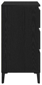 Cabeceira de noite vidaXL Preto Carvalho 40x35x70 cm Madeira do engend