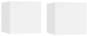 vidaXL Mesas de cabeceira 2 pcs 30,5x30x30 cm derivados madeira branco
