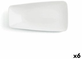 Plat Bord Ariane Vital Retangular Cerâmica Branco (29 X 15,5 cm) (6 Unidades)