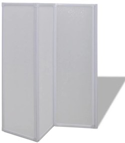 Painel de vidro dobrável para duche 3 peças 117 x 120 cm