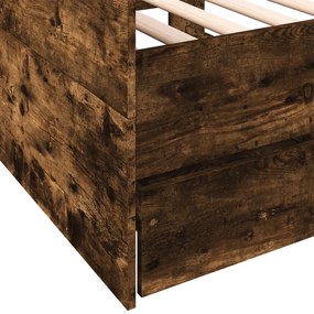 Sofá-cama com gavetas sem colchão 75x190 cm carvalho fumado