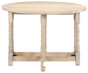 Mesa de jantar redonda 110x76 cm madeira de mangueira maciça
