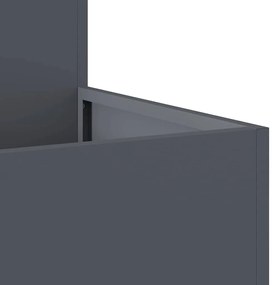 Plantador de Jardim vidaXL 80x80x48 cm Aço Antracite