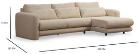 Sofá de Canto Lily – Bege – 290 x 165 cm