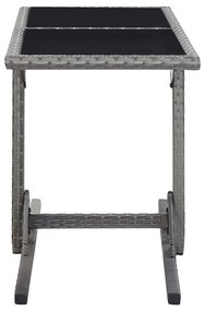 3 pcs conjunto de jantar para jardim cinzento