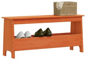 Banco de corredor 100x28x45 cm pinho maciço castanho cera