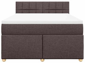 Cama com molas/colchão 140x190 cm tecido castanho-escuro