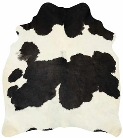 Tapete em couro de vaca genuíno 180x220 cm preto e branco