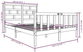 Estrutura de cama 160x200 cm madeira de pinho maciça