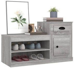 Sapateira 100x42x60 cm derivados de madeira cinzento sonoma